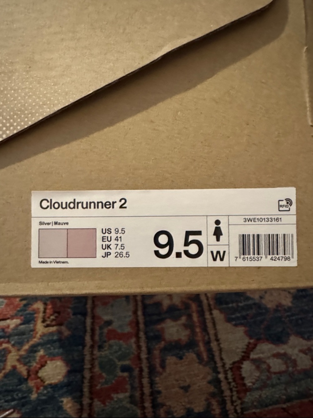 On Running Cloudrunner 2 Women's White with Light Pink Accent Sneakers - Picture 6 of 7